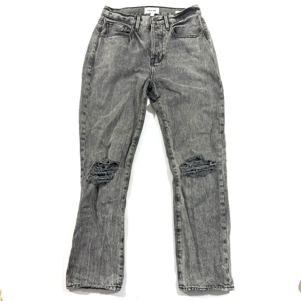 Frame Le Original Jeans Button Fly Straight Malta Rips - Picture 2 of 9